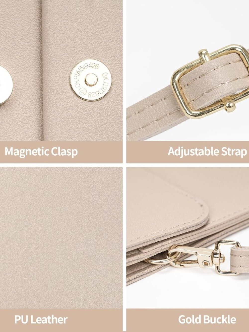 Small Crossbody Bags for Women, Leather Cell Phone Purse with Adjustable Strap, - Picture 8 of 8
